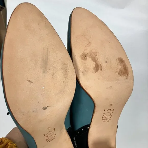 *NEVER WORN* Fluevog 2016 Wonder LYRA Mary Janes, Gray/Blue/Black, Size 9 (TTS). - Picture 9 of 16